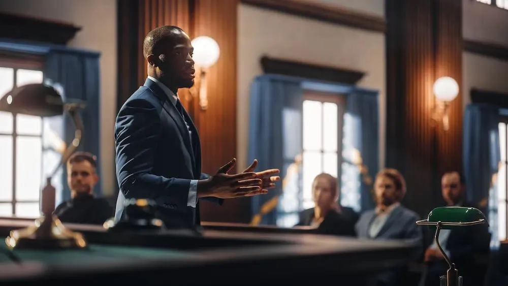 A Philadelphia medical malpractice lawyer stands assertive in court, championing against the inequalities in medical care through determined legal action